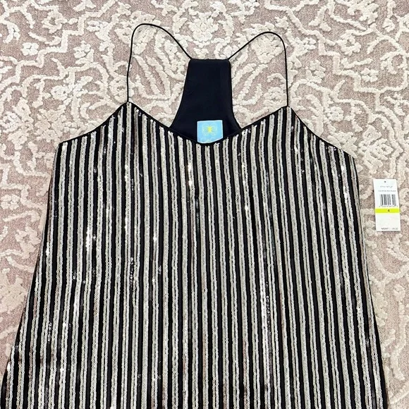 NWT CeCe Sequin Stripe Slip Dress - Picture 9 of 16